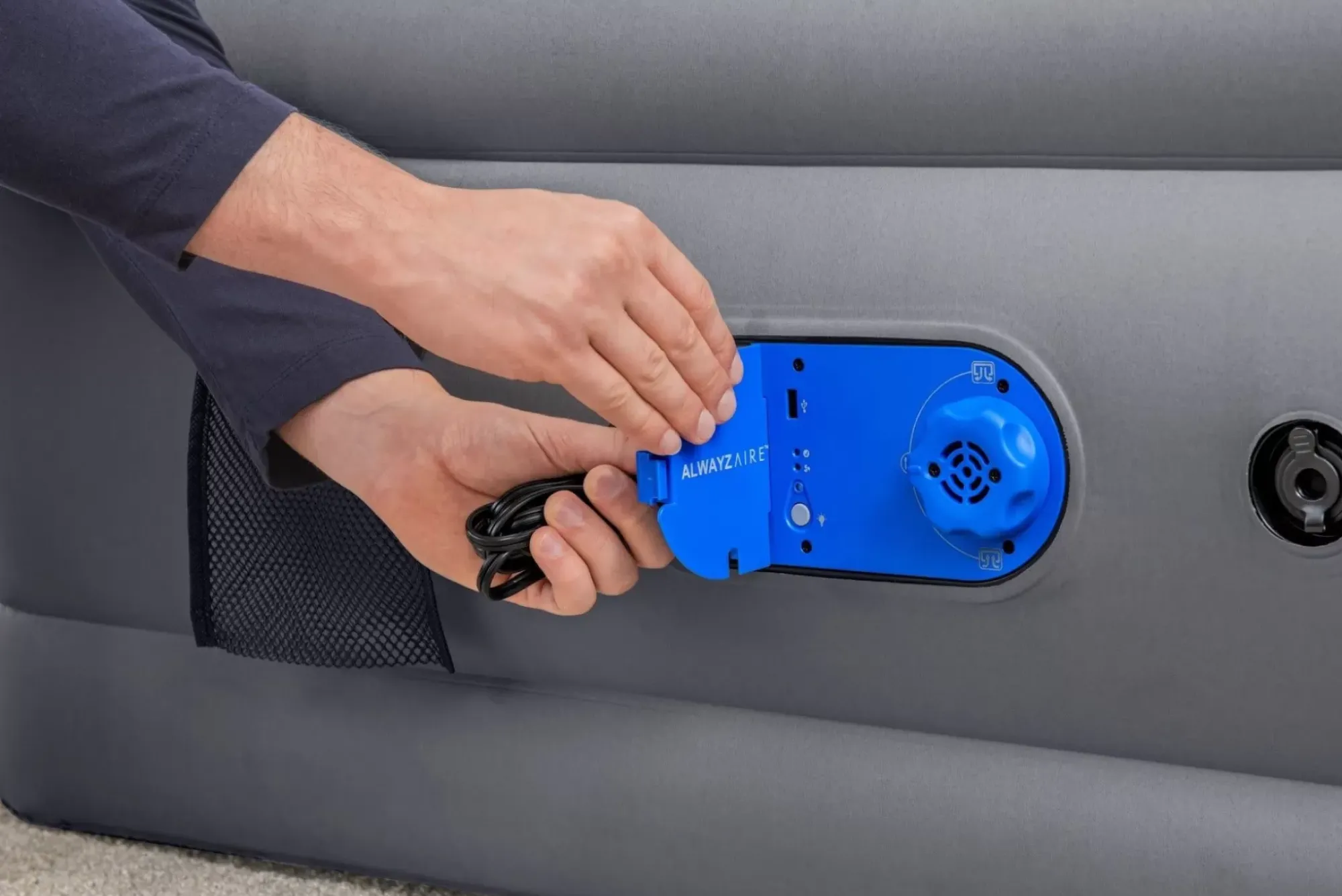 Bestway Indoor Air Mattresses< Alwayzaire Tough Guard Air Mattress Queen 20 With Built-In Dual Pump And Antimicrobial Coating