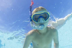Bestway Swim Gear< Crusader Dark Blue Unisex Youth Snorkel Set With Fins, Ages 7+
