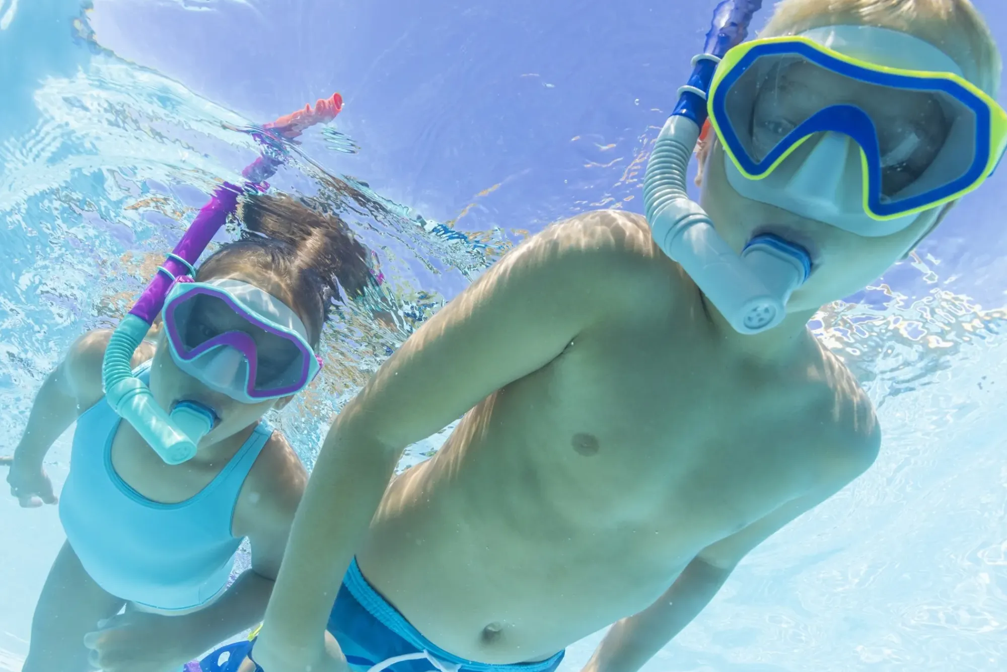 Bestway Swim Gear< Crusader Dark Blue Unisex Youth Snorkel Set With Fins, Ages 7+