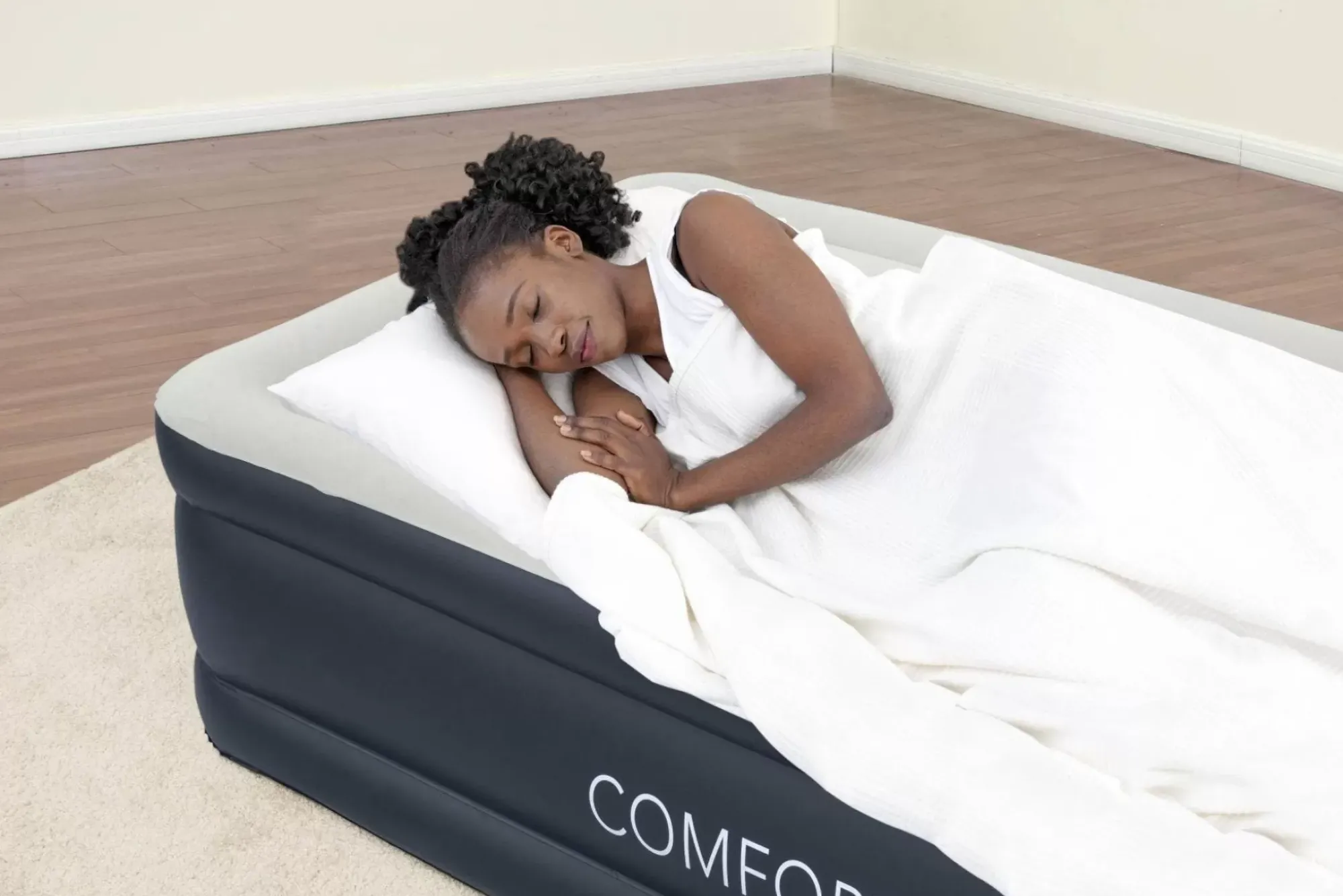 Bestway Indoor Air Mattresses< Essential Comfort Air Mattress Twin 18" With Built-In Ac Pump And Antimicrobial Coating