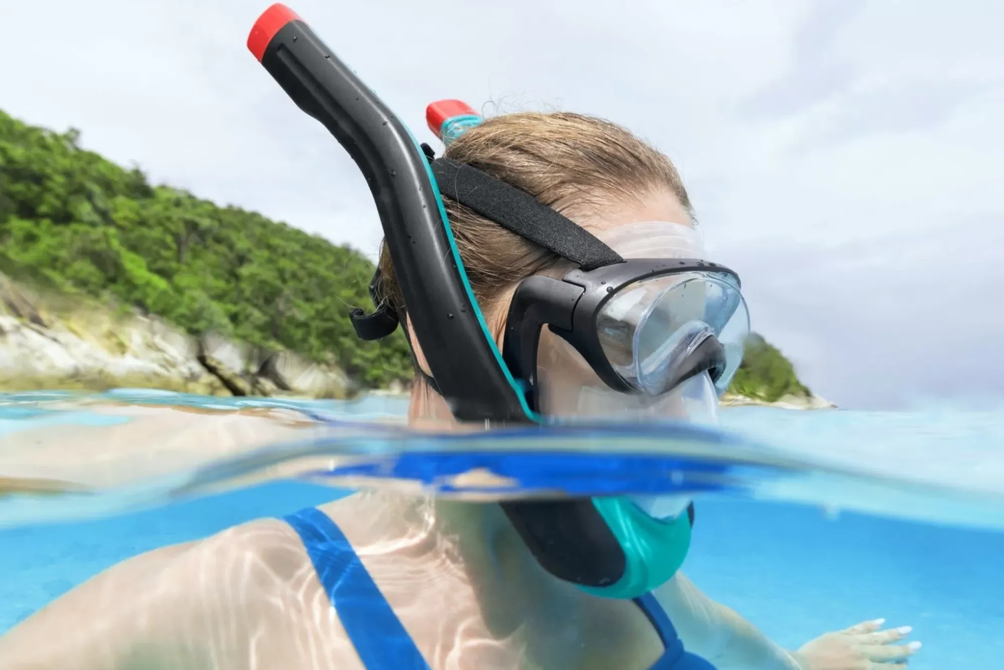 Bestway Swim Gear< Flowtech Full-Face Snorkel Mask L/Xl, Teal