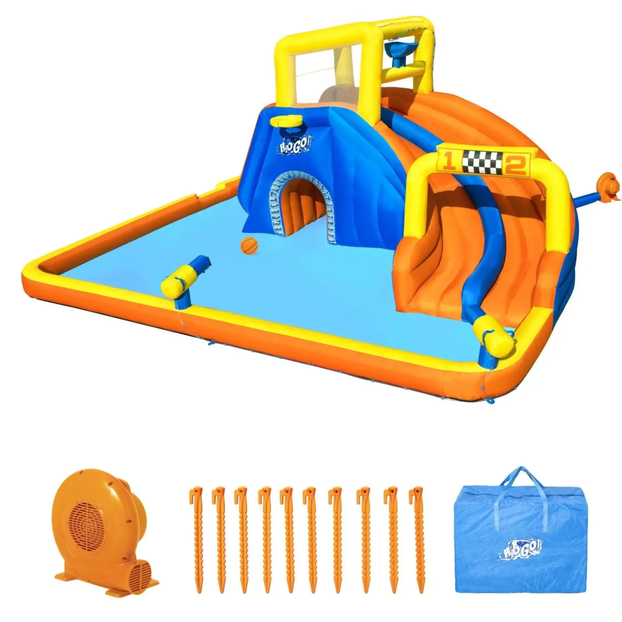 Bestway Mega Water Parks< H2Ogo! 18' Super Speedway Child Inflatable Water Park