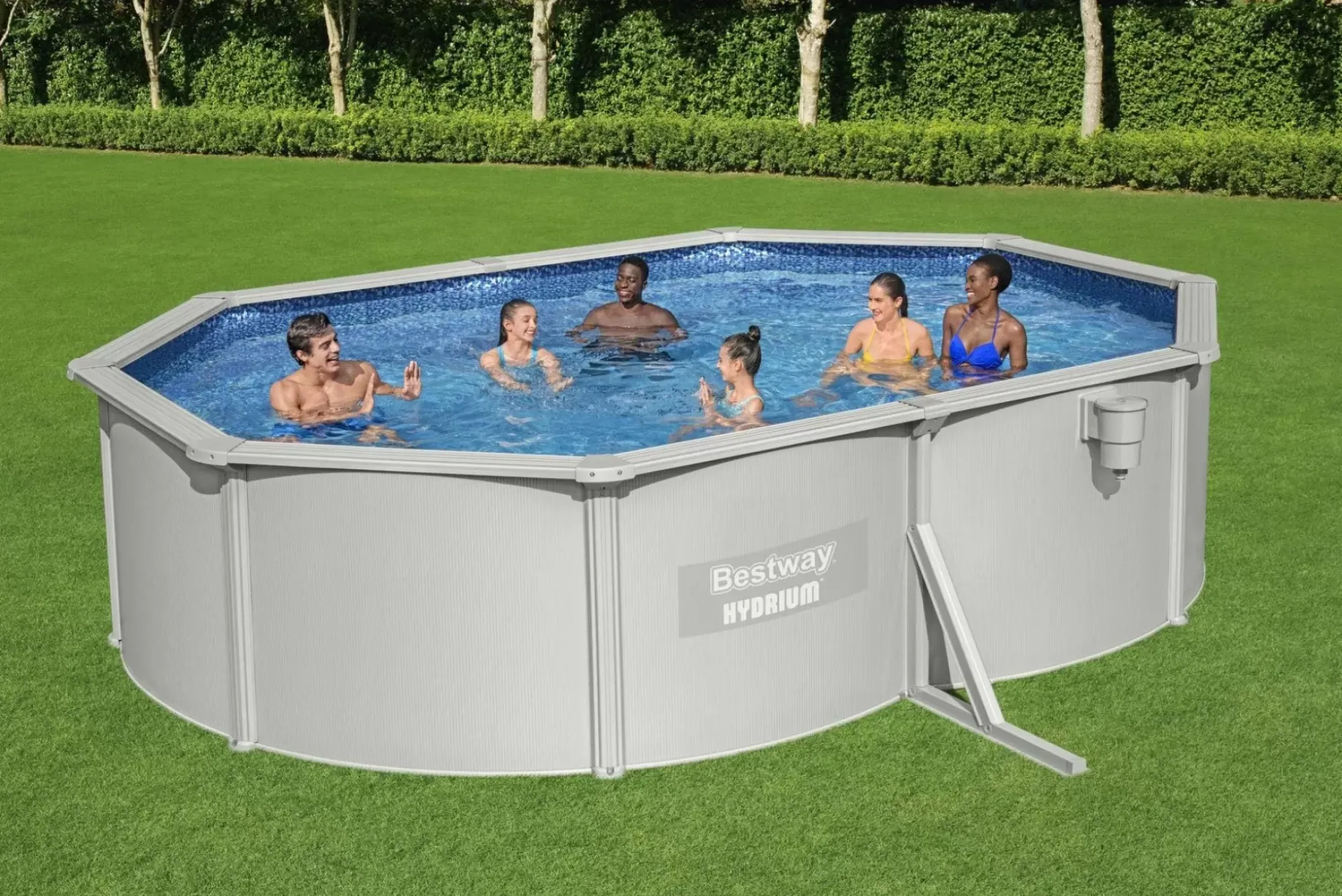 Bestway Hydrium Pools< Hydrium 16'5" X 12' X 48" Steel Wall Above Ground Pool Set