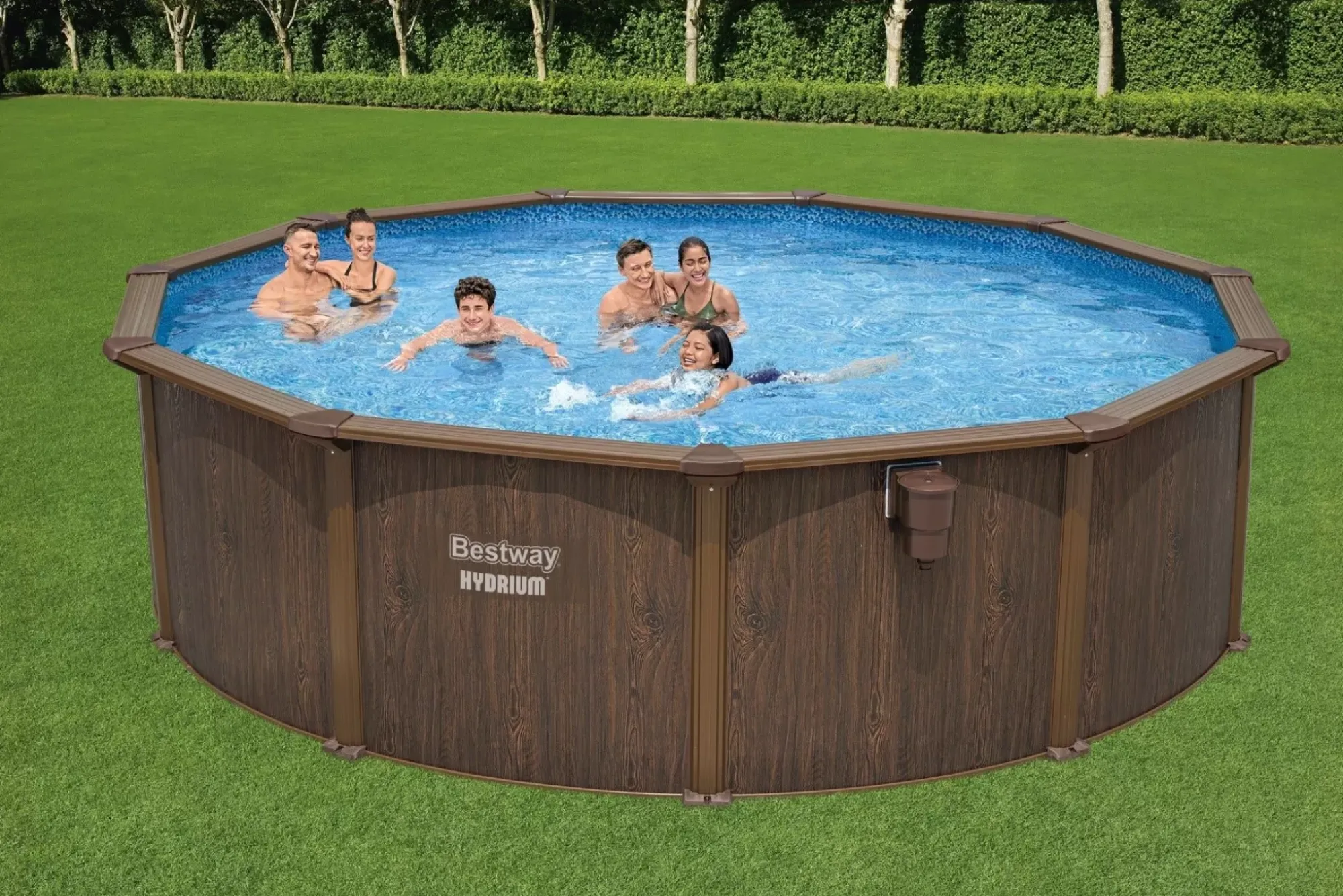 Bestway Hydrium Pools< Hydrium Steel Wall Above Ground Pool Set Round 16' X 52
