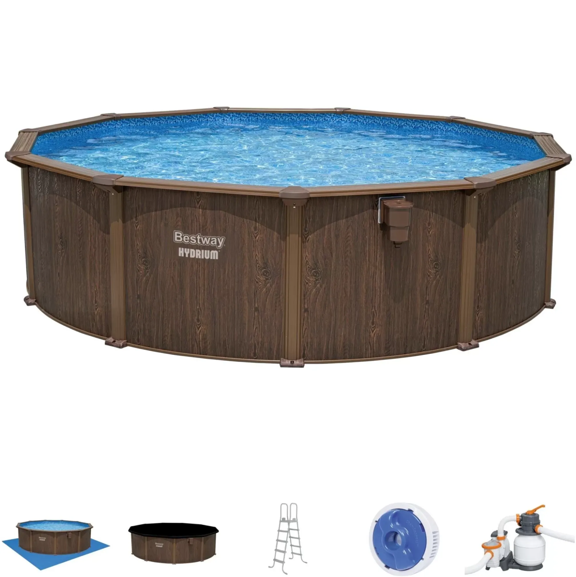 Bestway Hydrium Pools< Hydrium Steel Wall Above Ground Pool Set Round 16' X 52