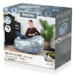 Bestway Air Chairs< Inflate-A-Chair Inflatable Chair, Gray