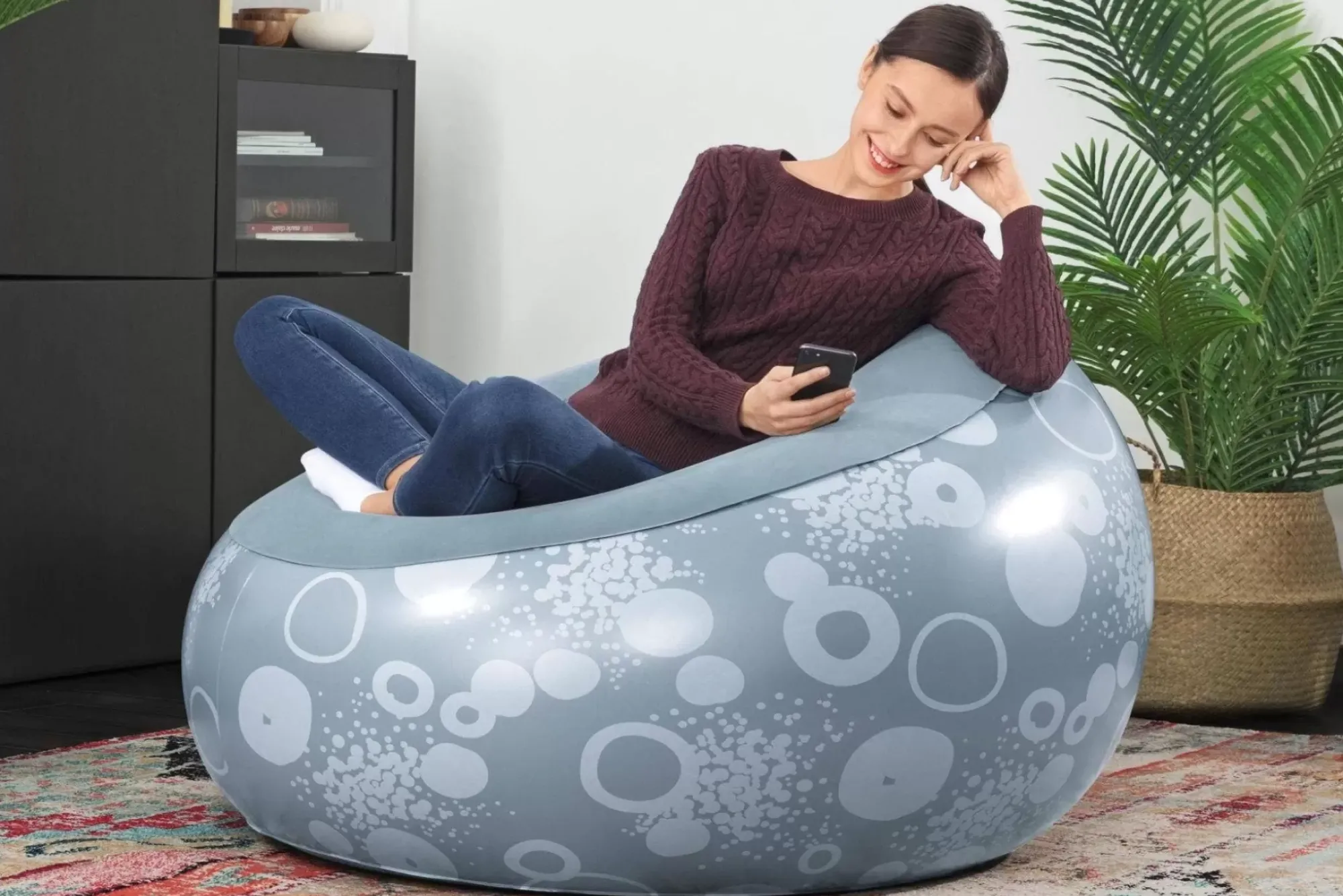 Bestway Air Chairs< Inflate-A-Chair Inflatable Chair, Gray