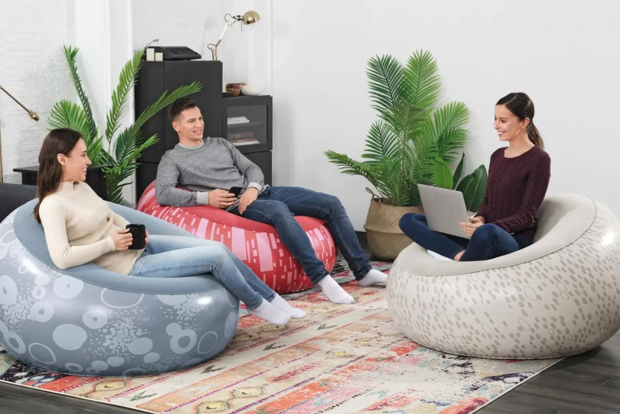Bestway Air Chairs< Inflate-A-Chair Inflatable Chair, Gray