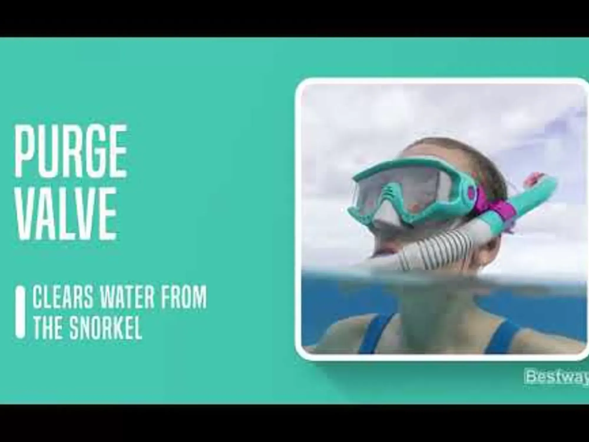 Bestway Swim Gear< Spark Wave Teal Unisex Adult Snorkel Set With Fins, Ages 14+