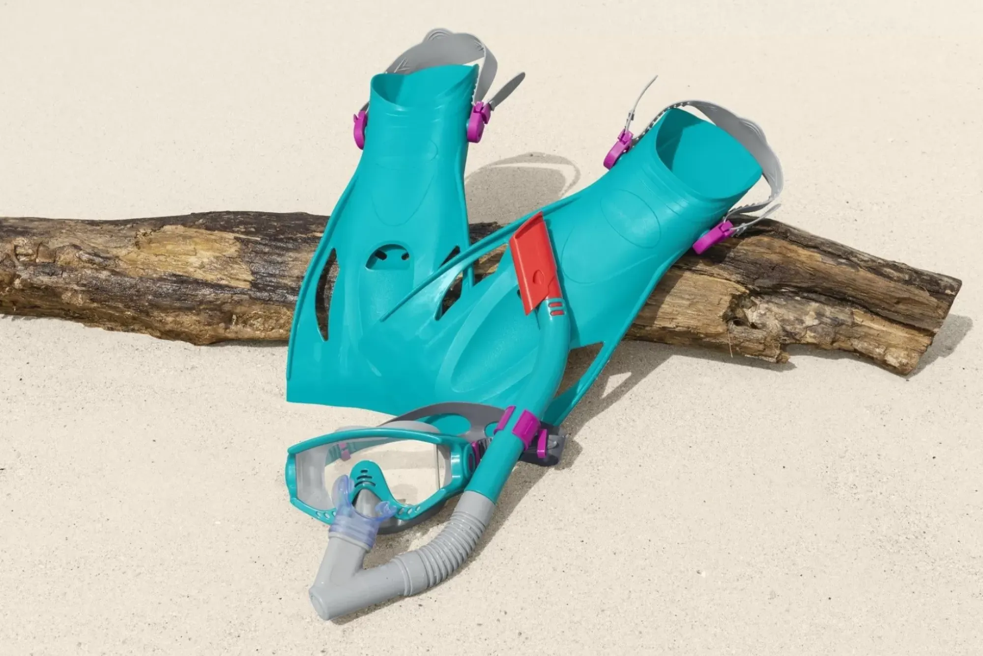 Bestway Swim Gear< Spark Wave Teal Unisex Adult Snorkel Set With Fins, Ages 14+