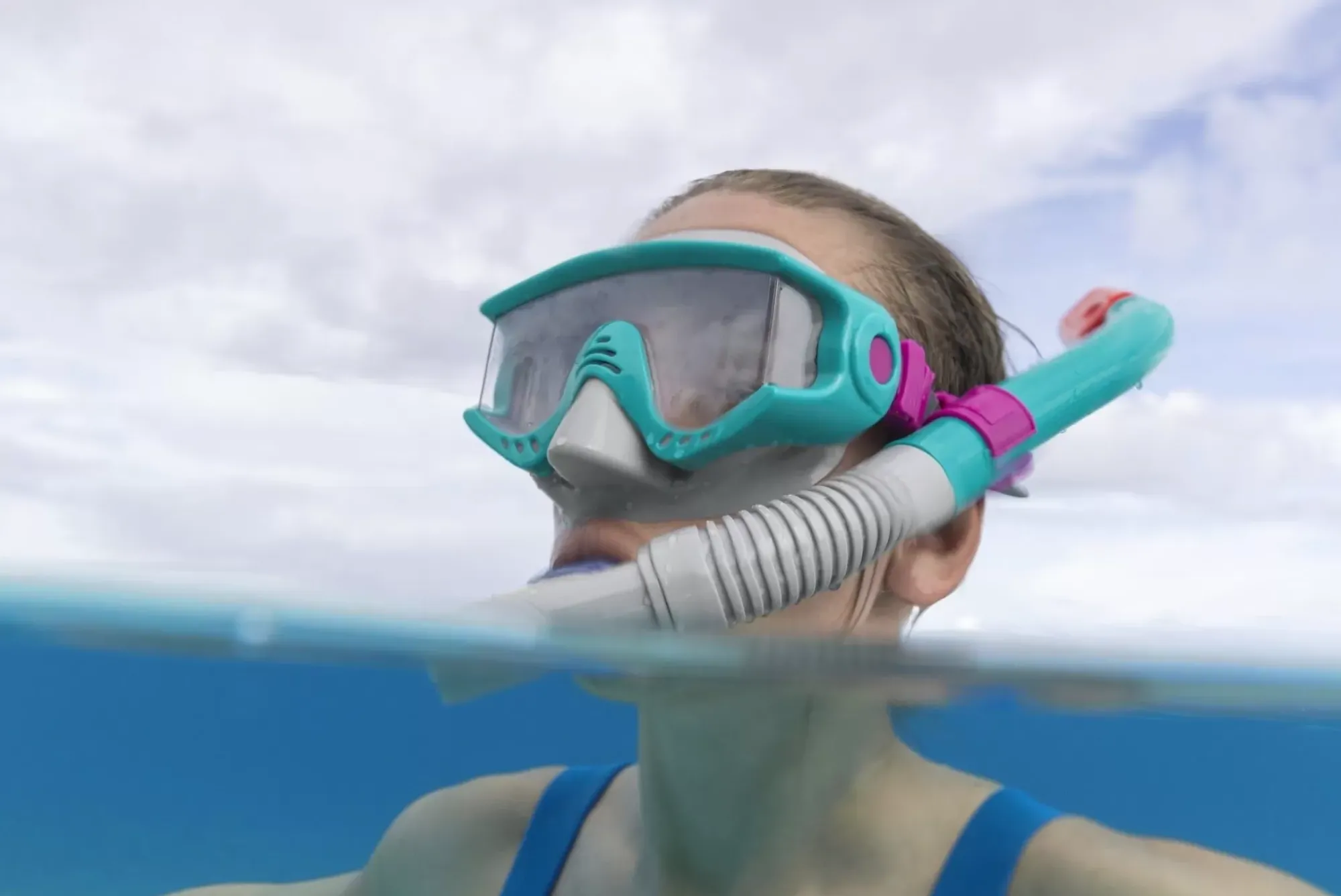 Bestway Swim Gear< Spark Wave Teal Unisex Adult Snorkel Set With Fins, Ages 14+