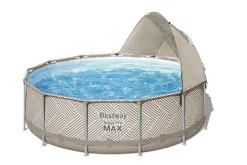 Bestway Steel Pro Max Pools< Steel Pro Max 13' X 42 Round Above Ground Pool Set With Canopy