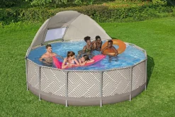 Bestway Steel Pro Max Pools< Steel Pro Max 13' X 42 Round Above Ground Pool Set With Canopy