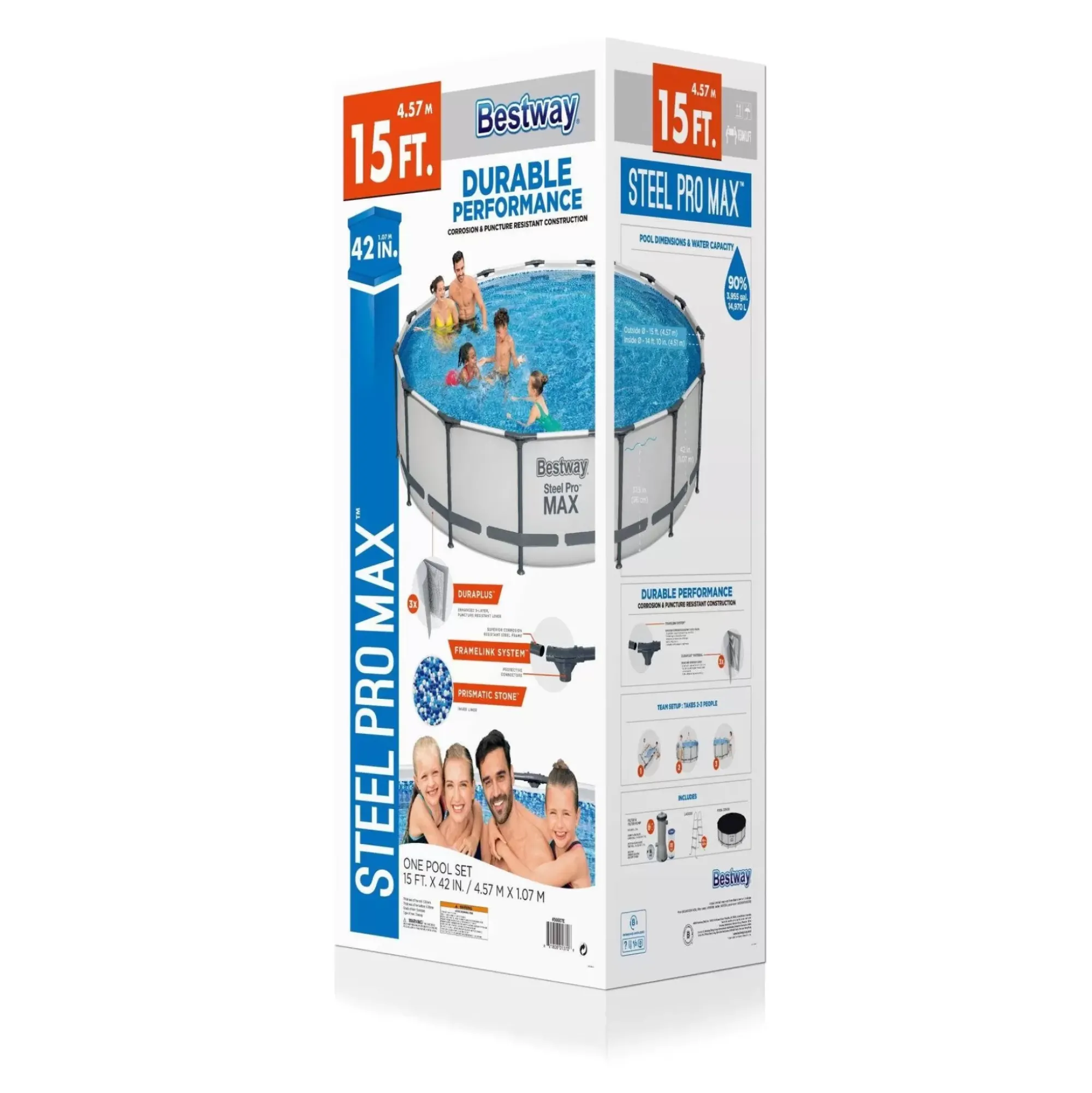 Bestway Steel Pro Max Pools< Steel Pro Max 15' X 42 Above Ground Pool Set