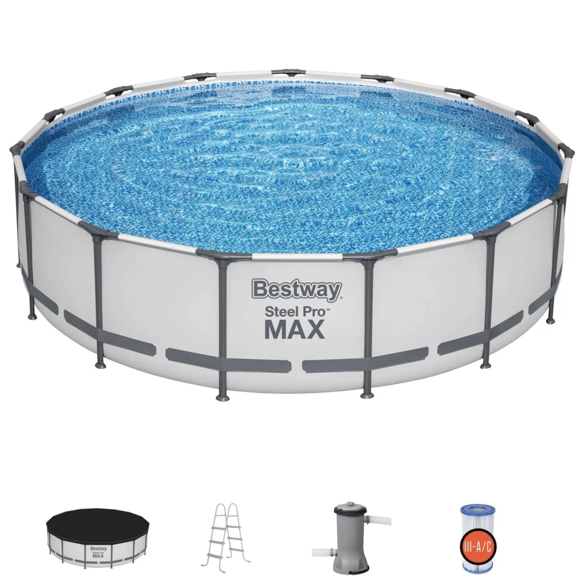 Bestway Steel Pro Max Pools< Steel Pro Max 15' X 42 Above Ground Pool Set