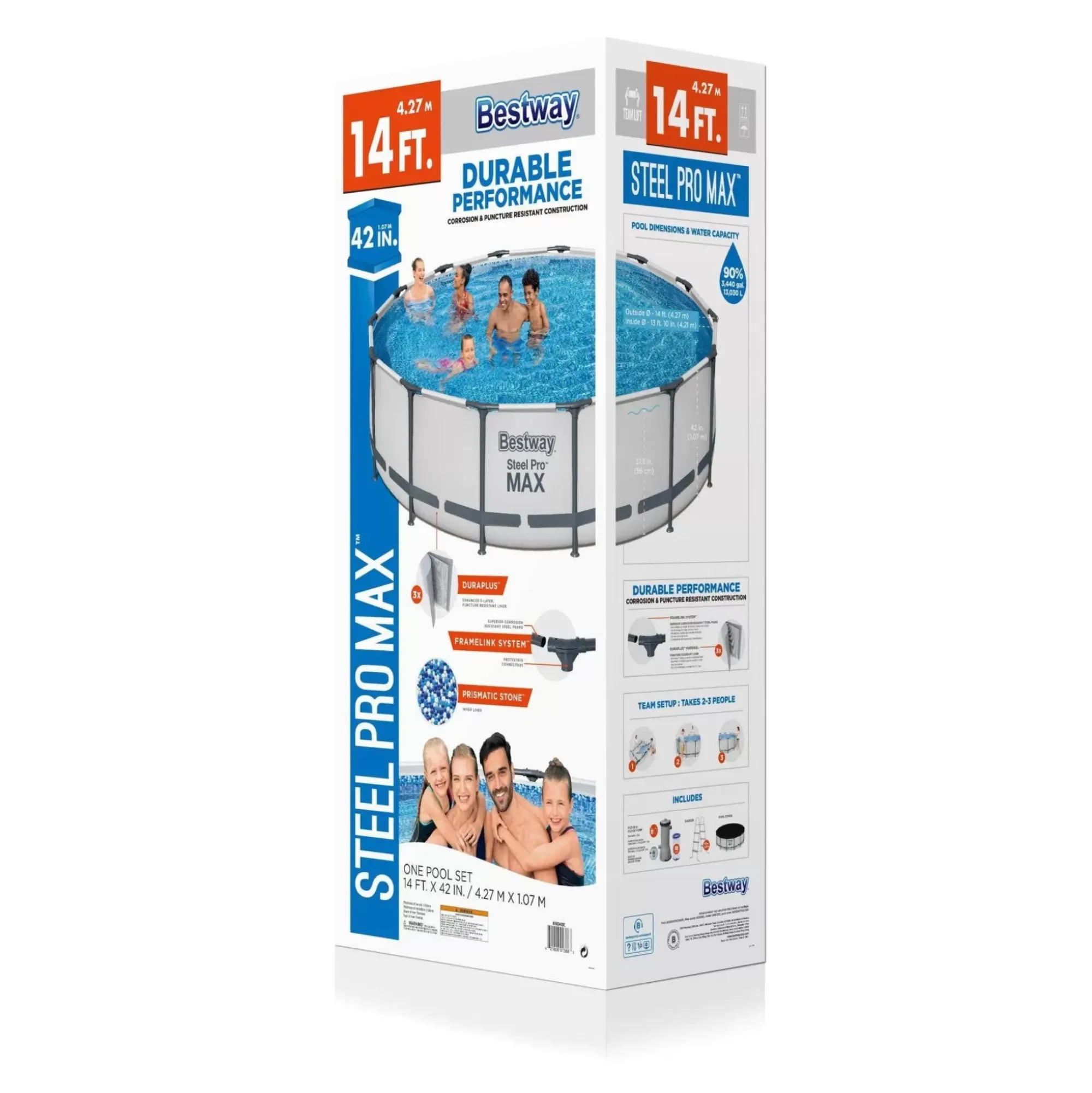 Bestway Steel Pro Max Pools< Steel Pro Max 14' X 42" Round Above Ground Pool Set