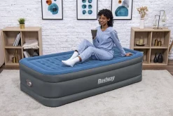 Bestway Indoor Air Mattresses< Tough Guard Air Mattress Twin 18 With Built-In Ac Pump And Antimicrobial Coating