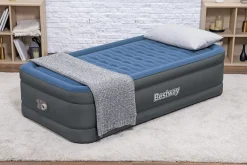 Bestway Indoor Air Mattresses< Tough Guard Air Mattress Twin 18 With Built-In Ac Pump And Antimicrobial Coating