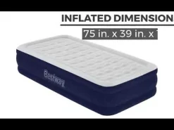 Bestway Indoor Air Mattresses< Tritech Air Mattress Twin 15 With Built-In Ac Pump Included And Antimicrobial Coating