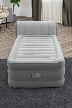 Bestway Indoor Air Mattresses< Tritech Air Mattress Twin 18" With Headboard, Built-In Ac Pump And Antimicrobial Coating