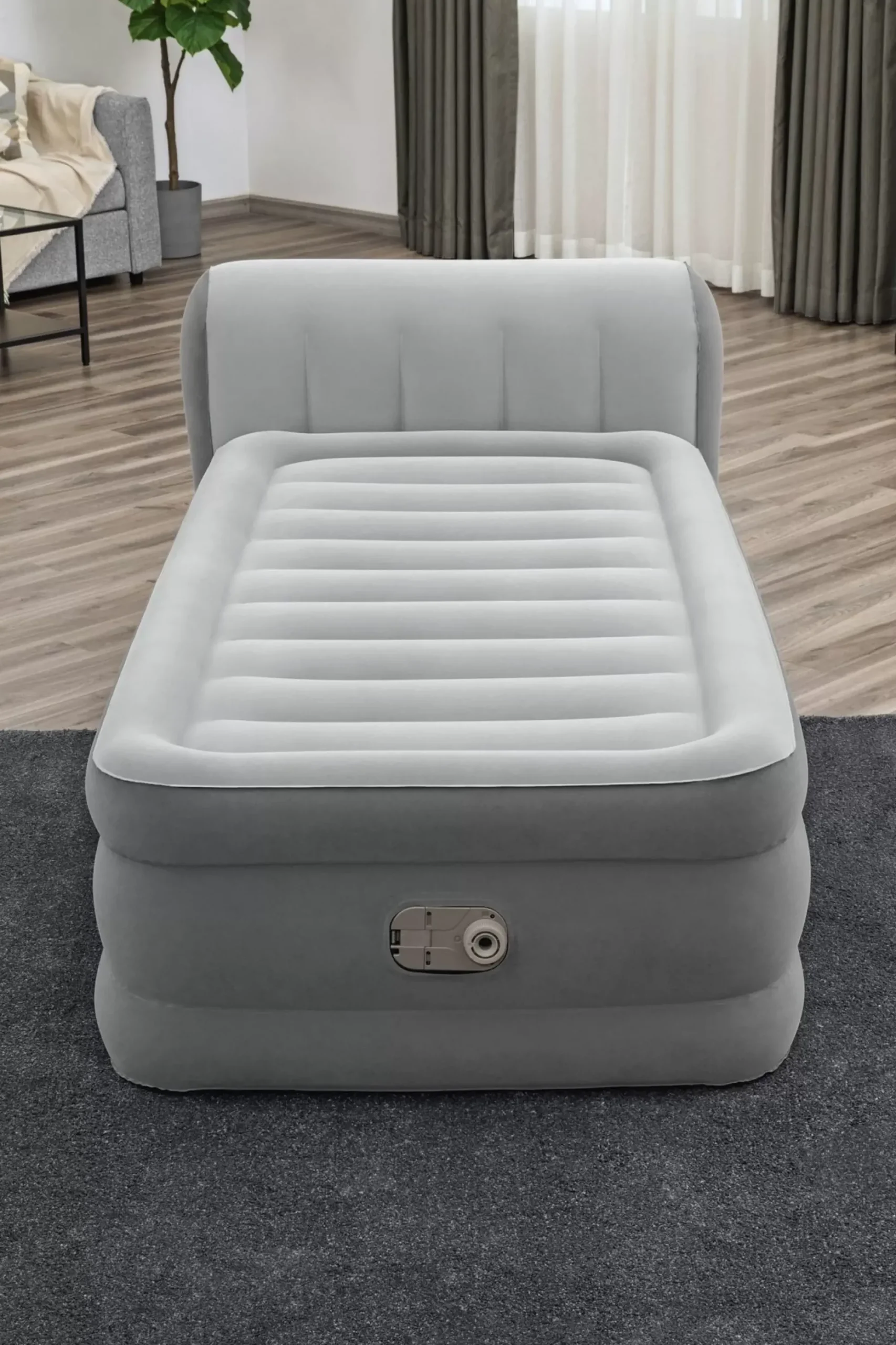 Bestway Indoor Air Mattresses< Tritech Air Mattress Twin 18" With Headboard, Built-In Ac Pump And Antimicrobial Coating