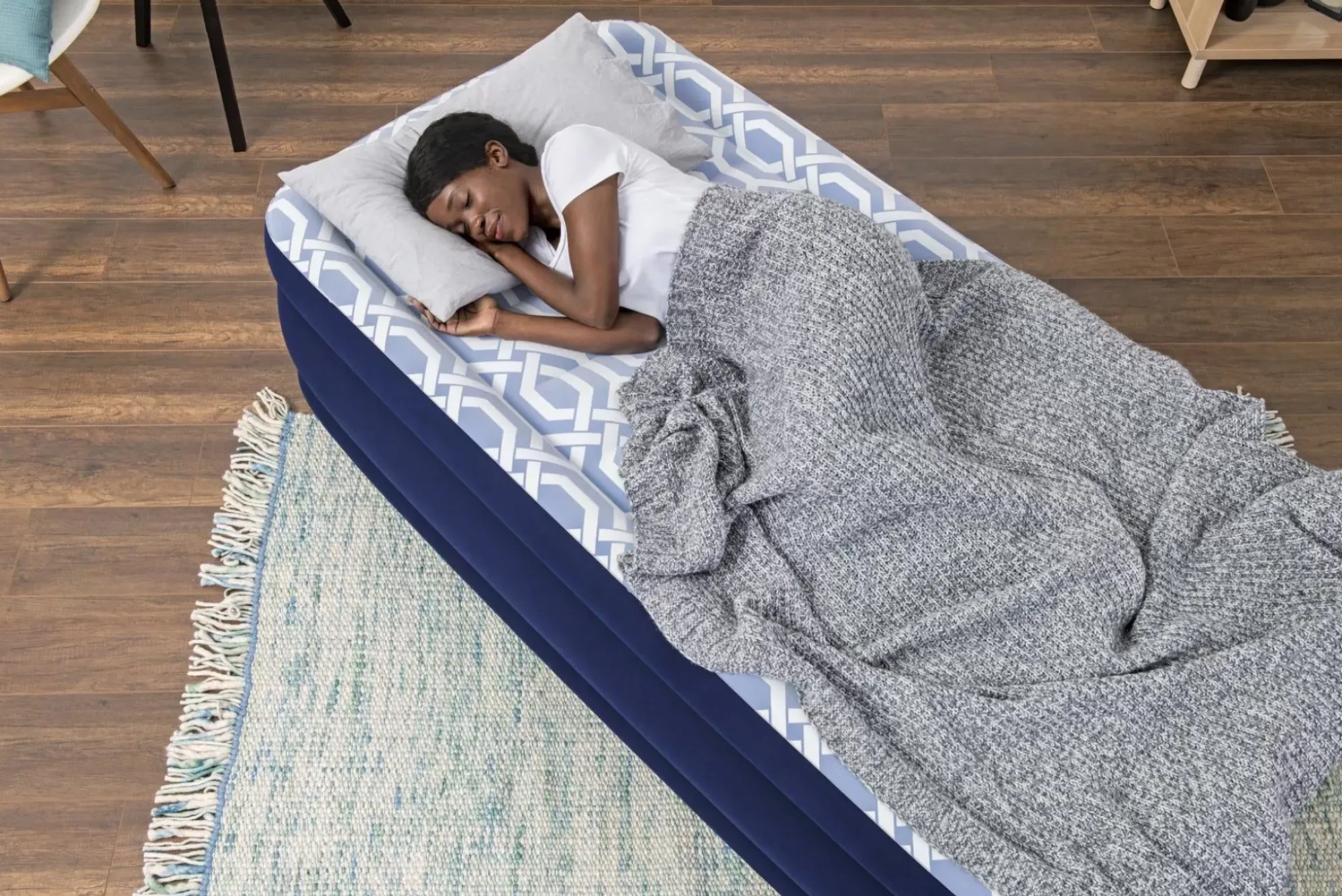 Bestway Indoor Air Mattresses< Tritech Fashion Flock Air Mattress Twin 20" With Built-In Ac Pump And Antimicrobial Coating