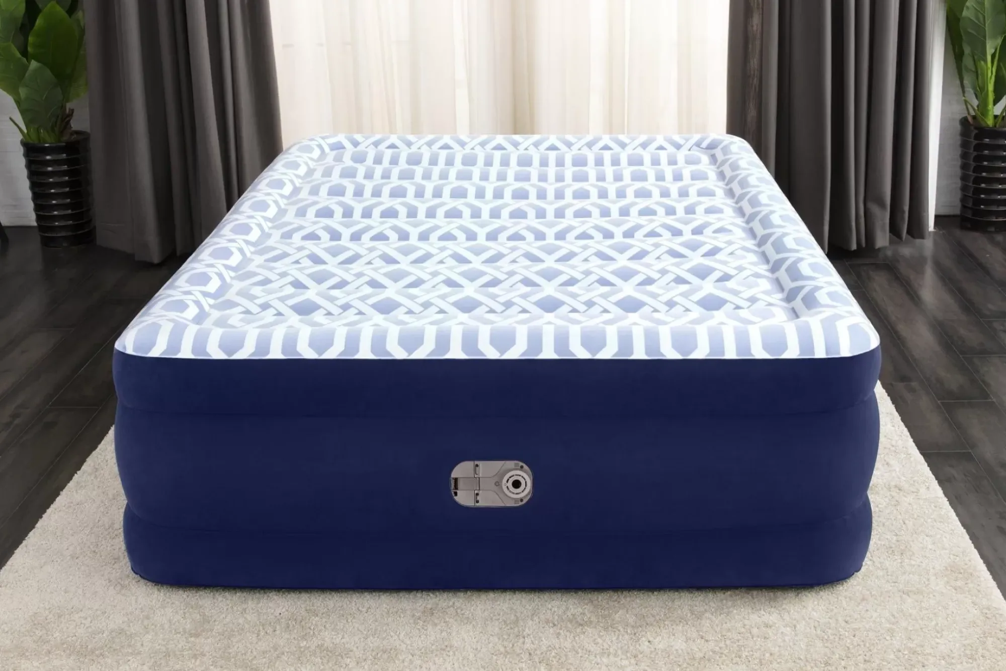 Bestway Indoor Air Mattresses< Tritech Fashion Flock Air Mattress Queen 20" With Built-In Ac Pump And Antimicrobial Coating