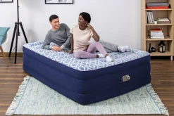 Bestway Indoor Air Mattresses< Tritech Fashion Flock Air Mattress Queen 20" With Built-In Ac Pump And Antimicrobial Coating