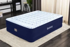 Bestway Indoor Air Mattresses< Tritech Fashion Flock Air Mattress Queen 20" With Built-In Ac Pump And Antimicrobial Coating