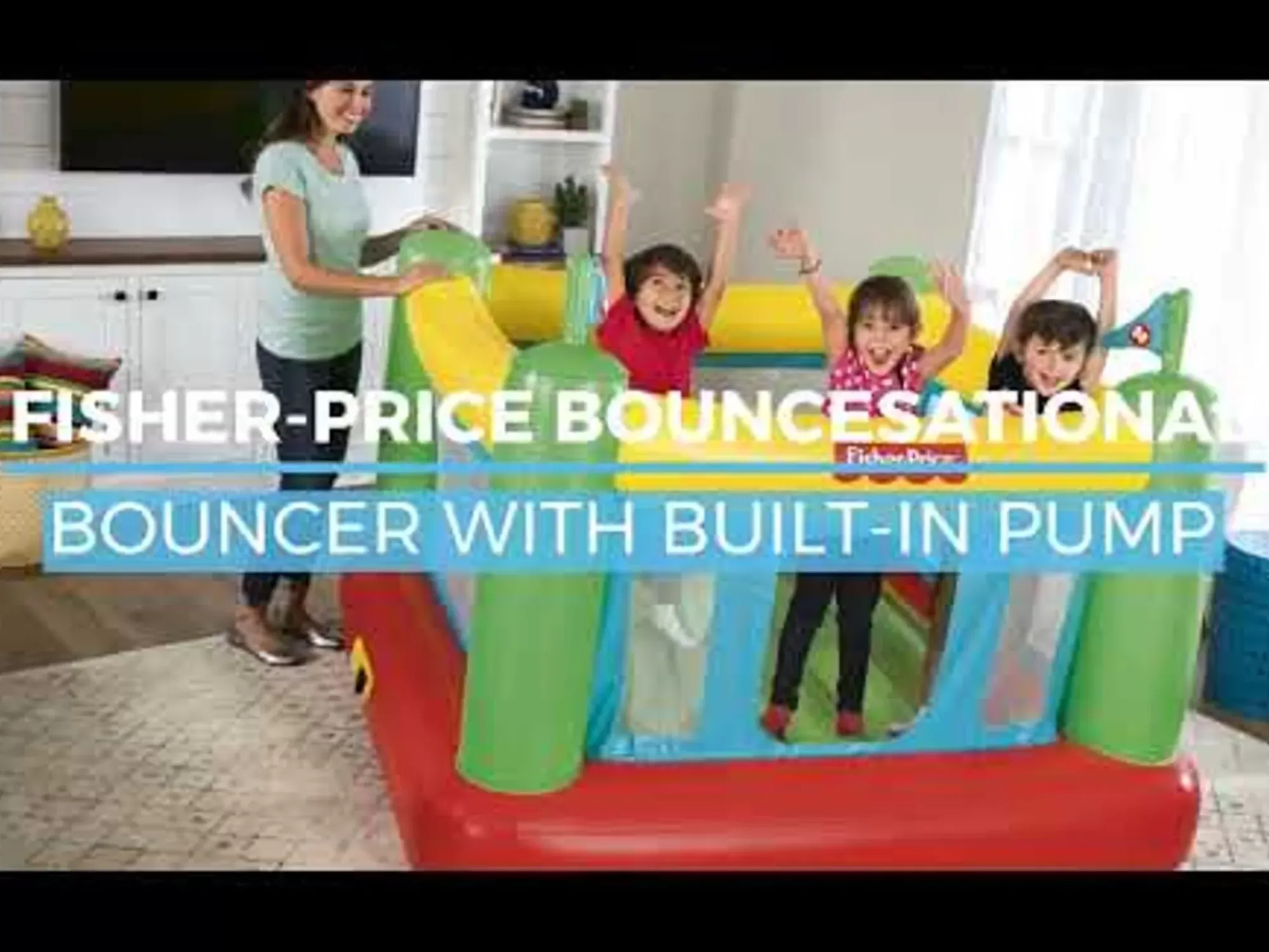 Bestway Bounce Houses<Fisher Price 69'' X 68'' X 53'' Bouncesational Indoor Bouncer With Built-In Pump