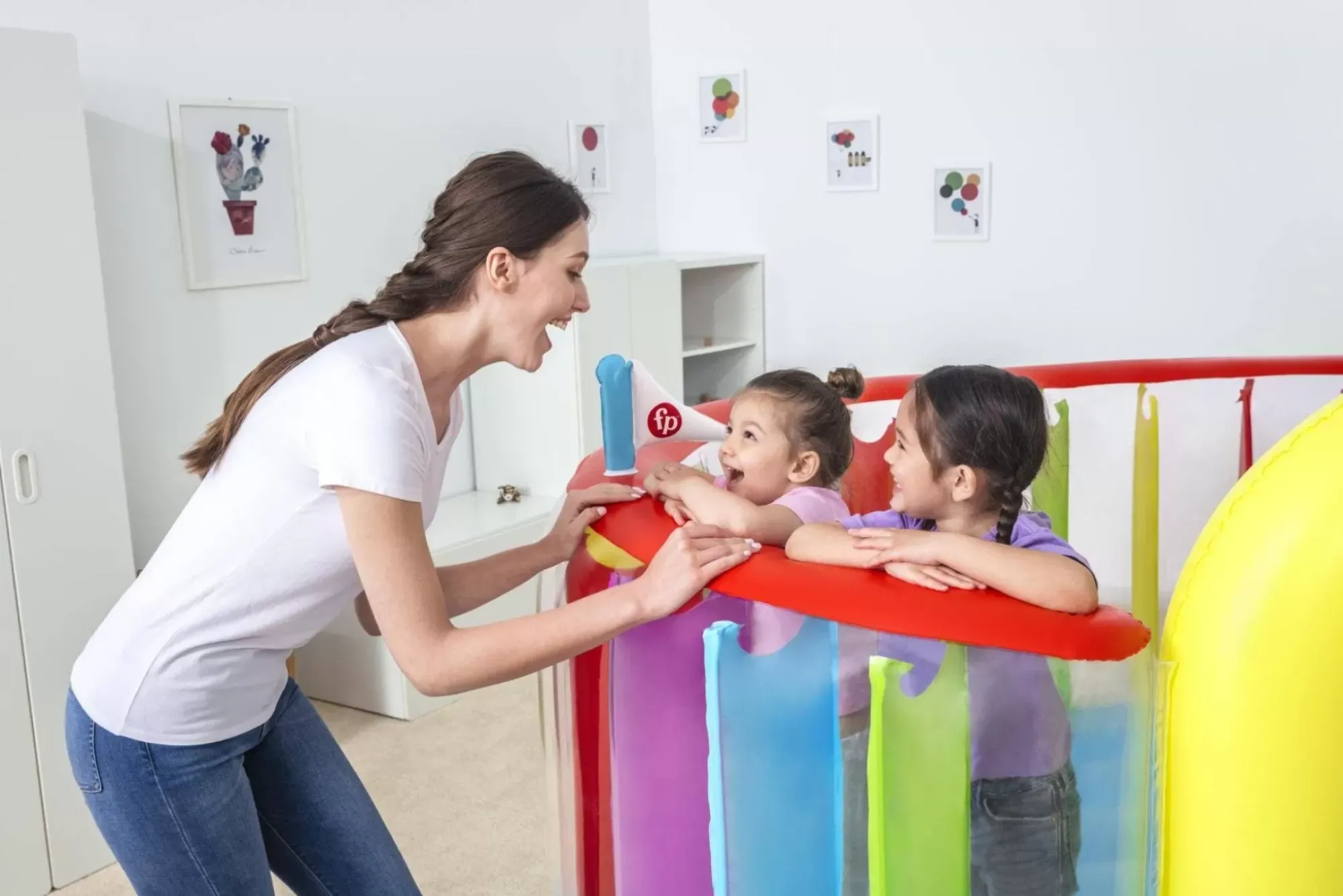 Bestway Bounce Houses<Fisher-Price Bouncetopia Multi-Color Child Pvc Bouncer With Built-In Pump