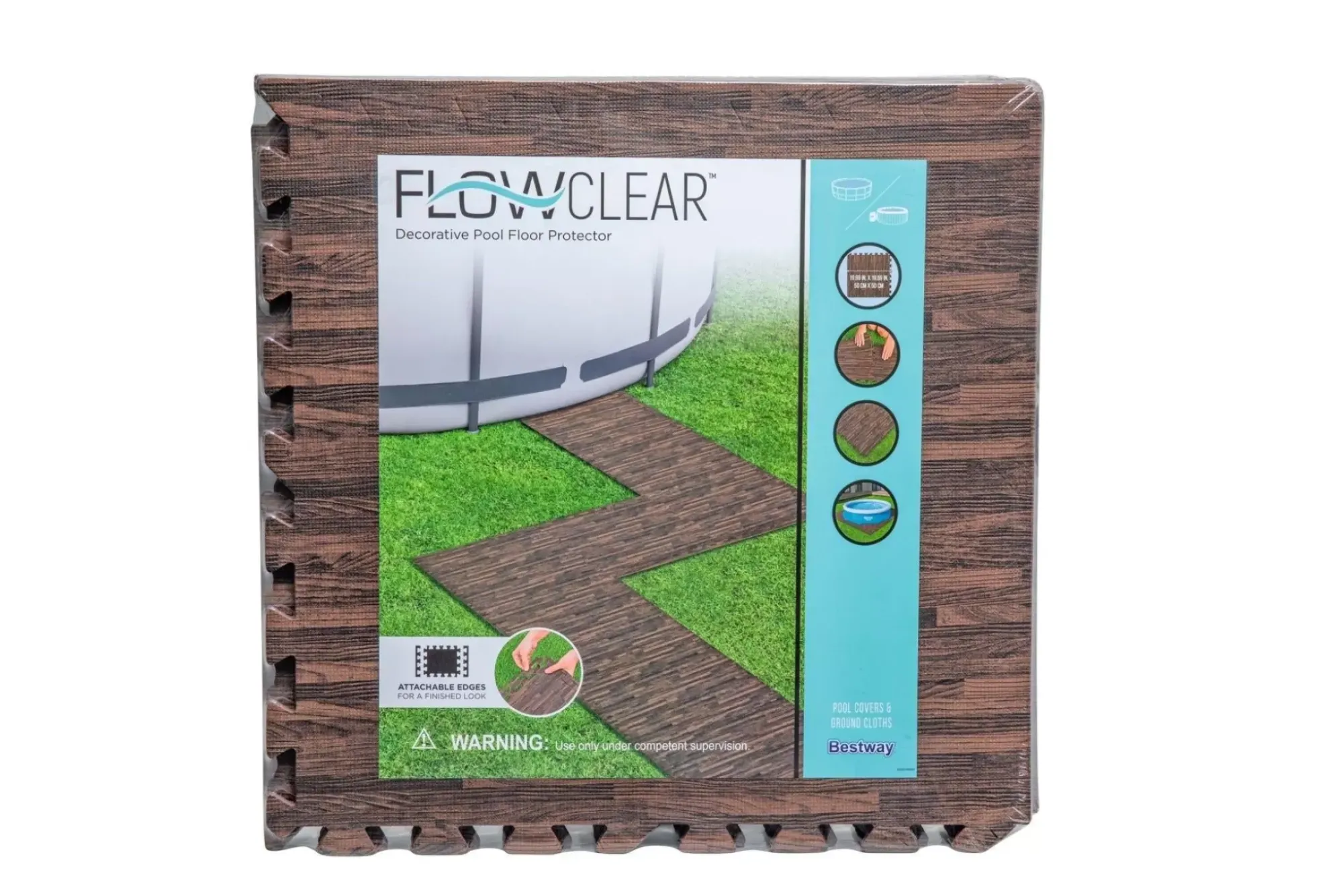 Bestway Pool Accessories<Flowclear 20 In. X 20 In. Square Decorative Pool Floor Protector For Above Ground Pools