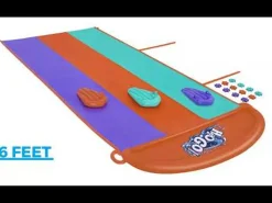 Bestway Water Slides<H2Ogo! 16' Triple Water Slide With Sponge Soakers Toys And Three Riders