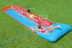 Bestway Water Slides<H2Ogo! Child Double Lane Water Slide With Tsunami Splash Ramp 16'