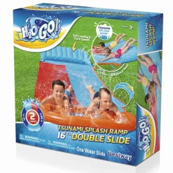 Bestway Water Slides<H2Ogo! Child Double Lane Water Slide With Tsunami Splash Ramp 16'