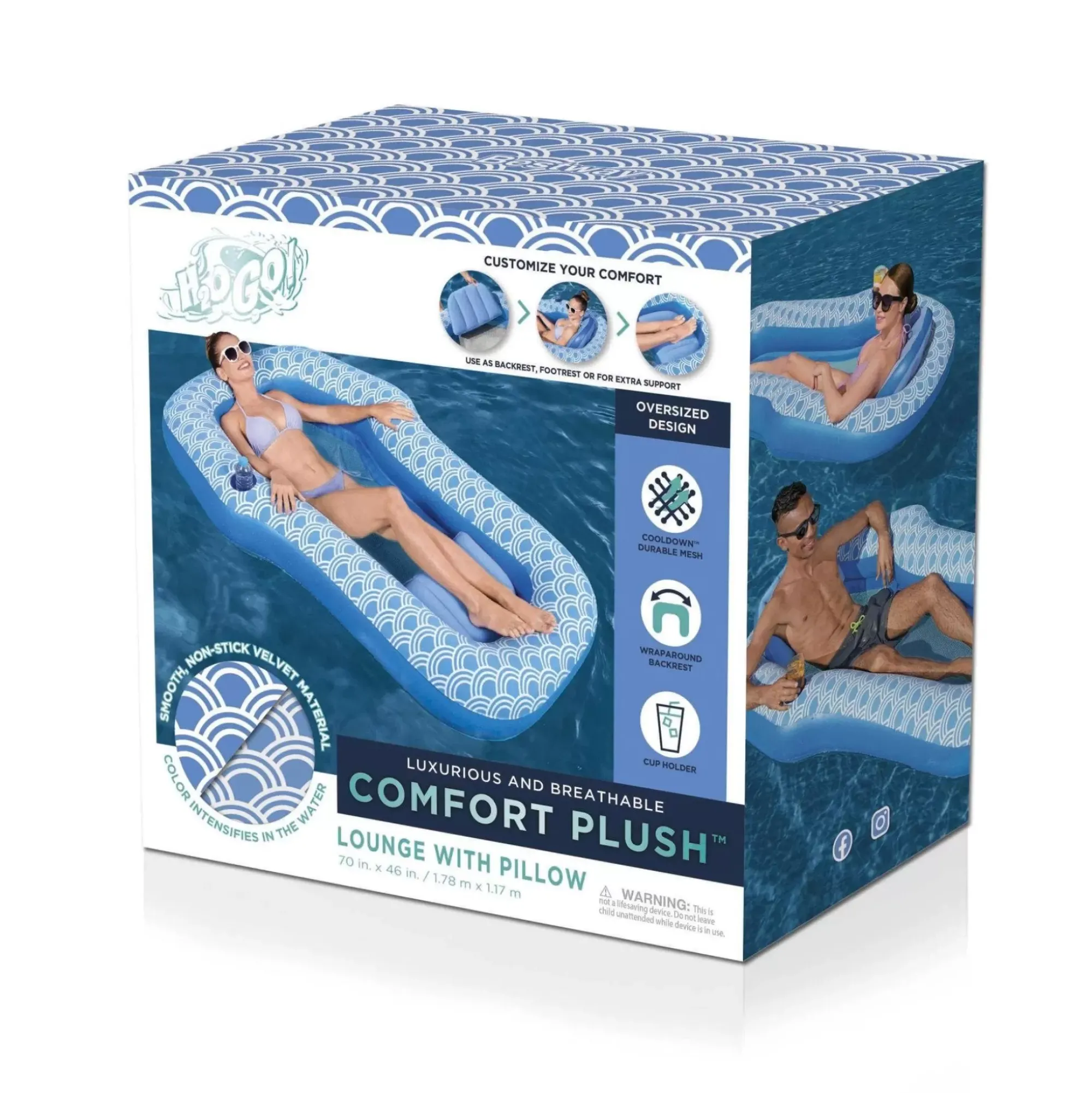 Bestway Pool Floats<H2Ogo! Comfort Plush Pool Lounge Float 70