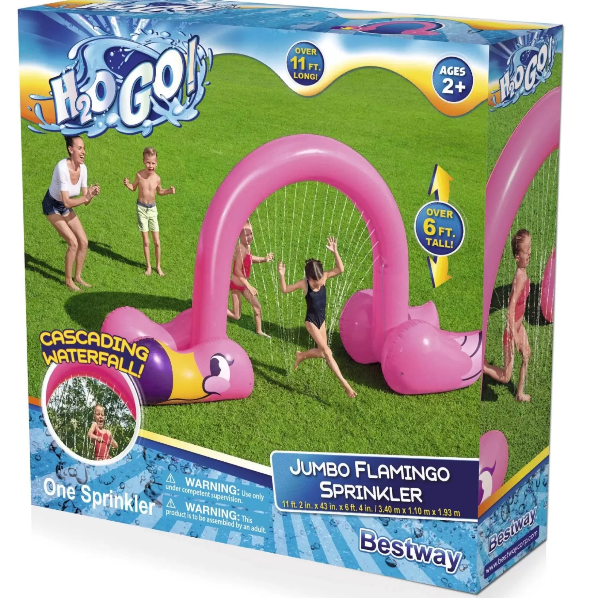 Bestway Sprinklers<H2Ogo! Jumbo Pink Flamingo Inflatable Child Stationary Sprinkler Arch