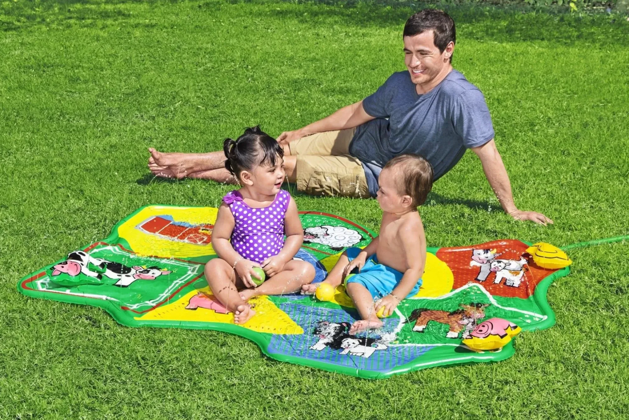 Bestway Sprinklers<H2Ogo! Lil' Barnyard Babies Toddler Multicolor Sprinkler Splash Pad 65 In. X 44 In.