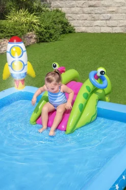Bestway Kiddie Pools<H2Ogo! Little Astronaut Square Inflatable Kiddie Pool Play Center With Slide