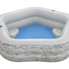 Bestway Kiddie Pools<H2Ogo! Truprint Stone 7'X 6'9 X 21 Soft Sided Inflatable Family Kiddie Pool