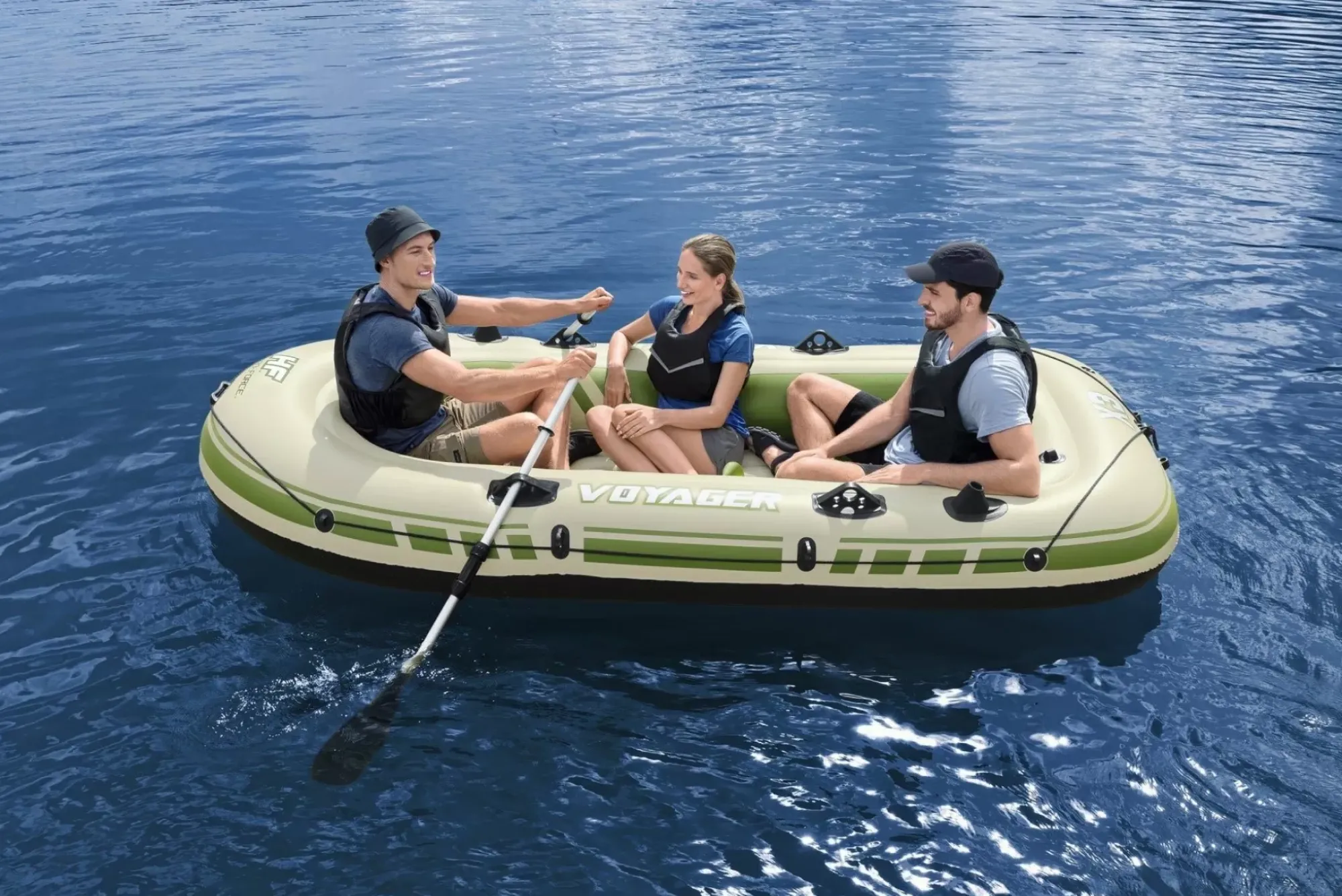 Bestway Rafts<Hydro-Force Voyager X3 Inflatable Raft Set 9'8