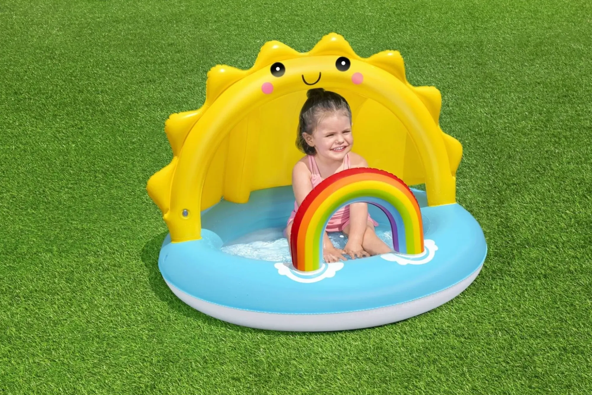 Bestway Kiddie Pools<Play Day Sun Shaded Round Inflatable Baby Pool 39 X 29