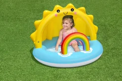Bestway Kiddie Pools<Play Day Sun Shaded Round Inflatable Baby Pool 39 X 29