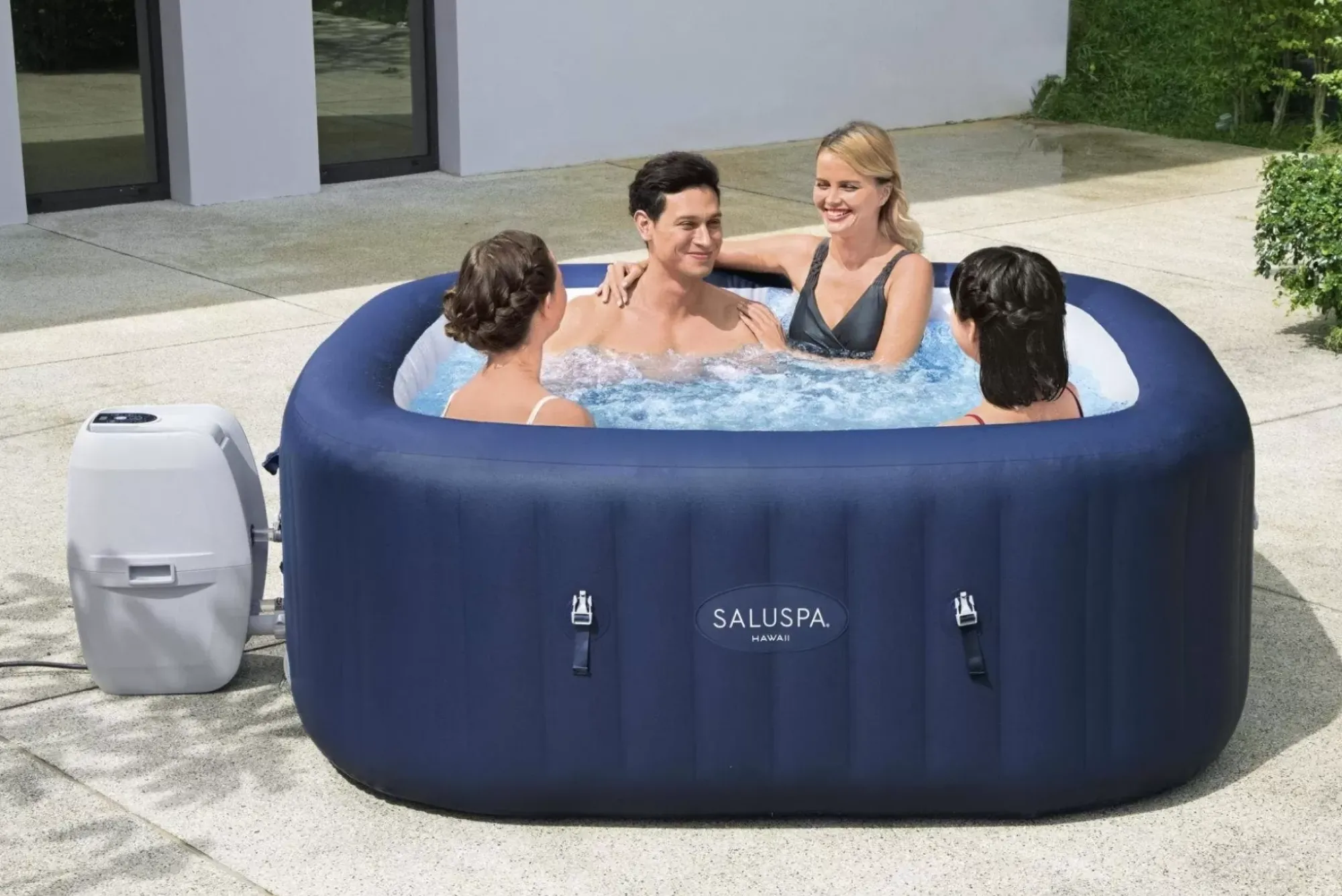 Bestway Airjet<Saluspa Hawaii Airjet Inflatable Hot Tub Spa 4-6 Person