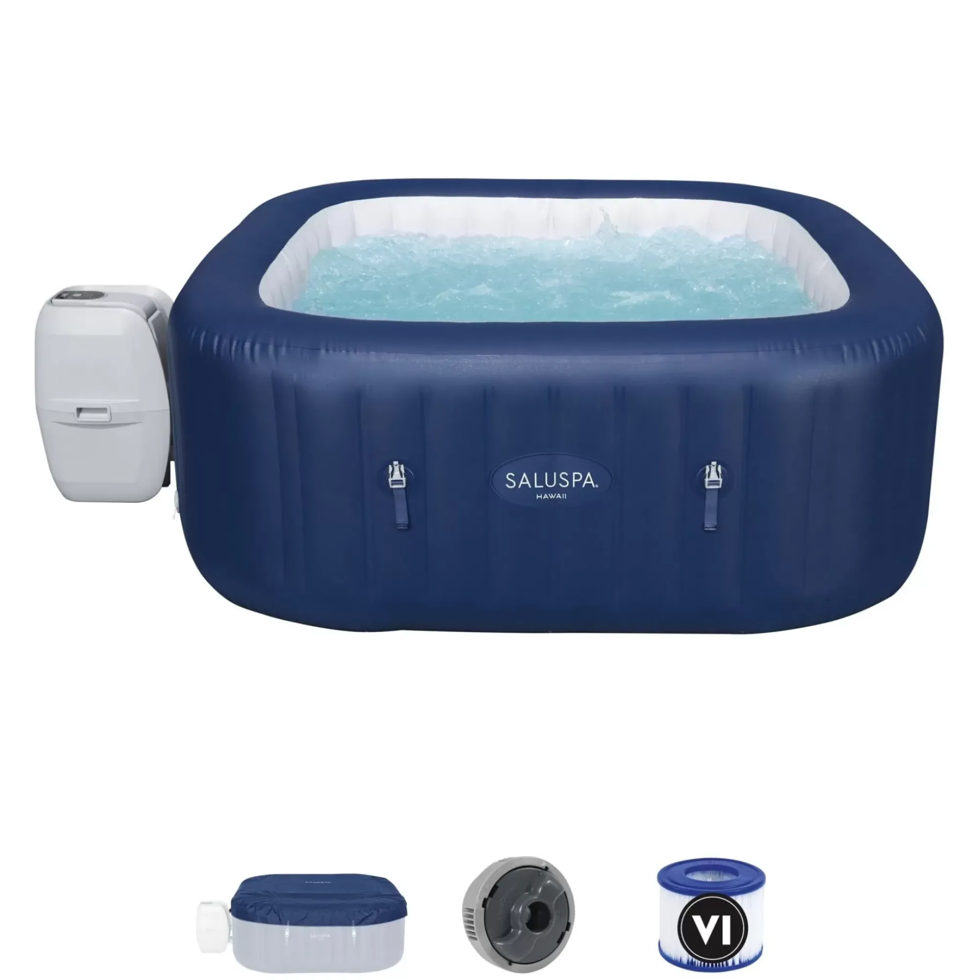 Bestway Energysense<Saluspa Hawaii Energysense Smart Airjet Inflatable Hot Tub Spa 4-6 Person