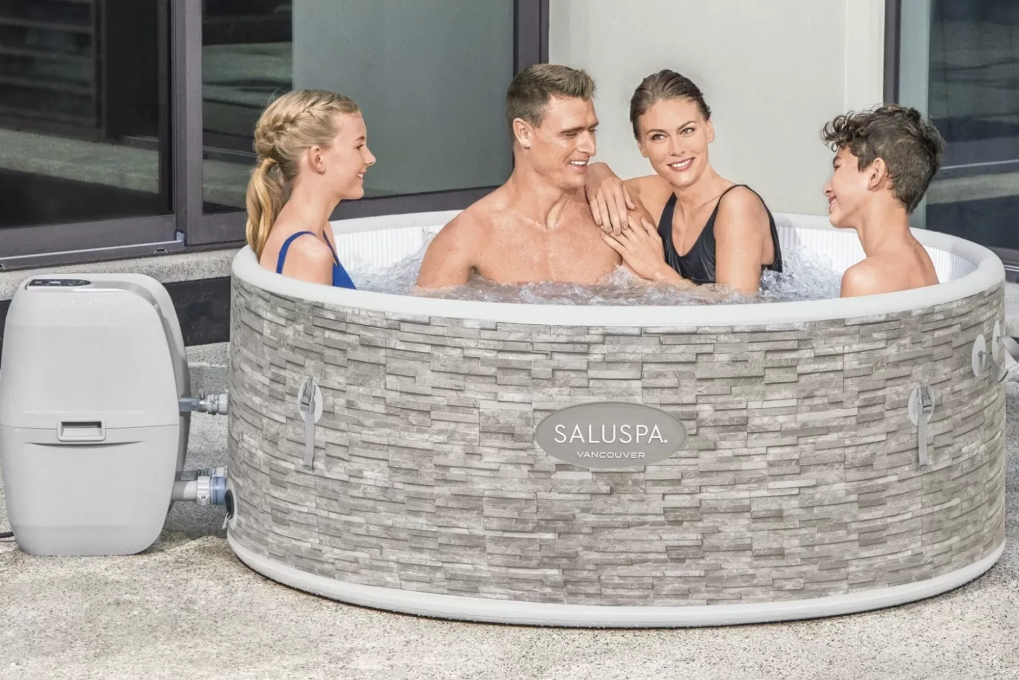 Bestway Airjet<Saluspa Vancouver Airjet Plus Inflatable Hot Tub With App Control 3-5 Person